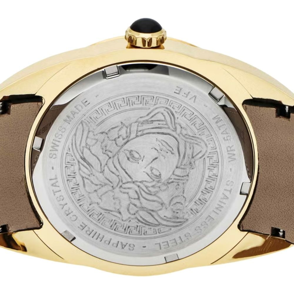 ヴェルサーチェ 腕時計 メンズ ゴールド シルバー ブラック 42mm VERSACE V-SPORT ブイスポーツ グレカ メデューサ 黒 レザー 革ベルト スイス製 メンズ腕時計 高級 ブランド おしゃれ プレゼント ギフト 卒業 入学 お祝い
