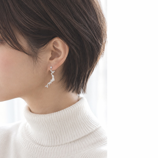 ミニサイズ日本列島ピアス/イヤリング【日本製】