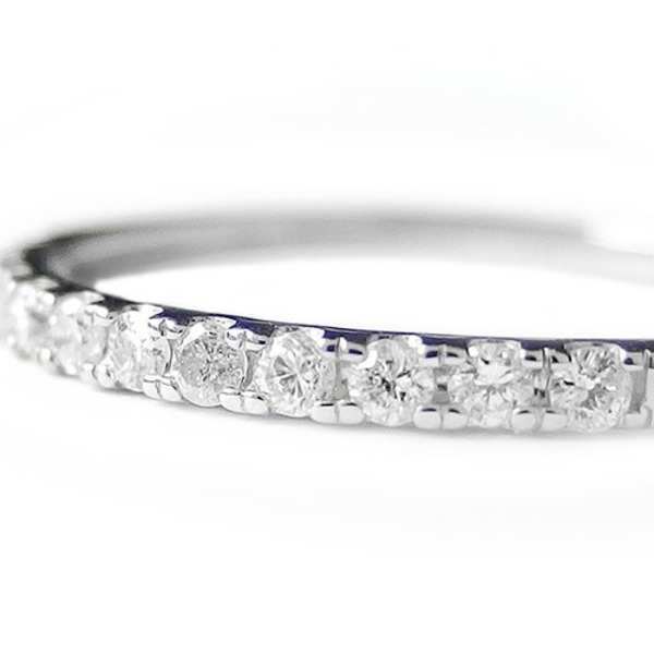 ダイヤモンド リング ハーフエタニティ 0.15ct プラチナ Pt950 指輪 レディース 細身 シンプル 重ね付け 華奢 エタニティリング ダイヤ 11号 記念日 プレゼント ギフト