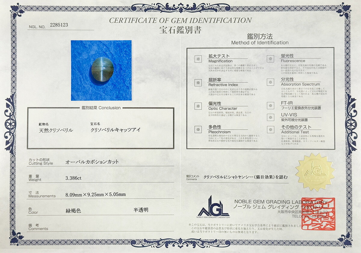 クリソベリルキャッツアイ 3.386ct ルース 宝石 裸石 クリソベリル ブラウン イエロー キャッツ ネコ ジュエリー オリジナル 制作 コレクション 誕生石 10月 記念 お守り 誕生日