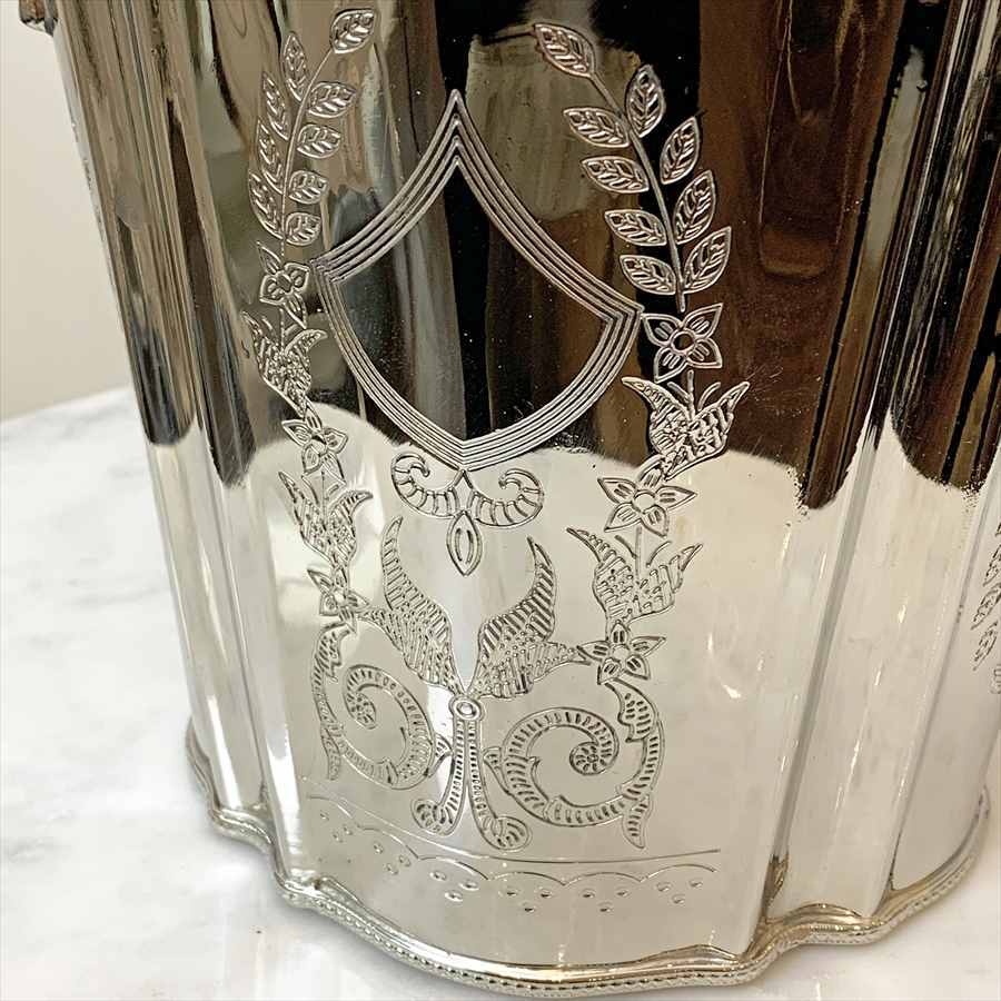 クラシック ワインクーラー シルバー　アンティーク調 花器 欧風 おしゃれ ボトルクーラー アイス バケツ 保冷 保温 氷 シャンパン ワイン 日本酒