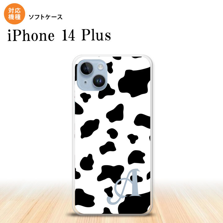 iPhone14 plsu iPhone14 plsu スマホケース 背面ケースソフトケース ダルメシアン 牛 白 +アルファベット 2022年 10月発売 nk-i14pl-tp480i