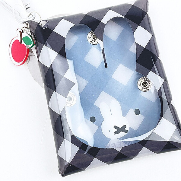 ミッフィー miffy クリアマルチポーチ グレー ダイアゴナル