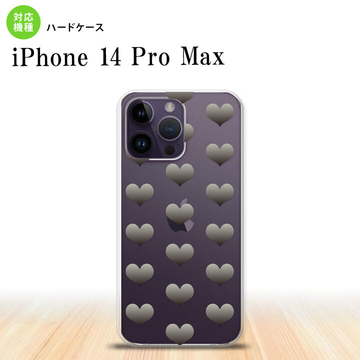 iPhone14 ProMax iPhone14 Pro Max スマホケース 背面ケース ハードケース ハート A グレー 2022年 9月発売 nk-i14pm-016