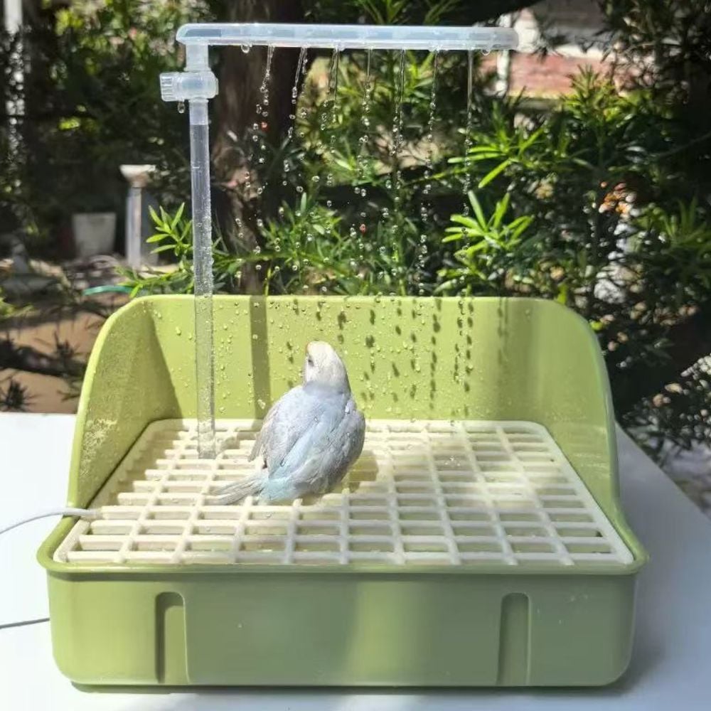 鳥用シャワー ノズルパーツ ダブルシャワー設計 自動循環シャワー バードバス用 小鳥 水浴び用品