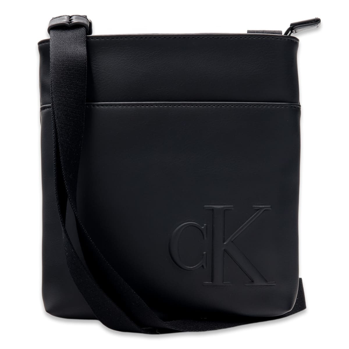 カルバンクライン ショルダーバッグ メンズ Calvin Klein BOLD CK FLATPACK 斜めがけ クロスボディ 薄型 フラット ミニショルダー ロゴ ブラック 黒 ポリウレタン コンパクト LV04D3344G-UB1