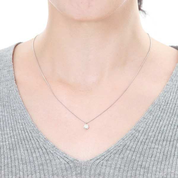ダイヤモンド ネックレス 一粒 プラチナ Pt900 0.5ct 6本爪 Hカラー SI2クラス Goodカット 鑑定書付き ペンダント レディース シンプル アクセサリー 記念日 誕生日 ギフト
