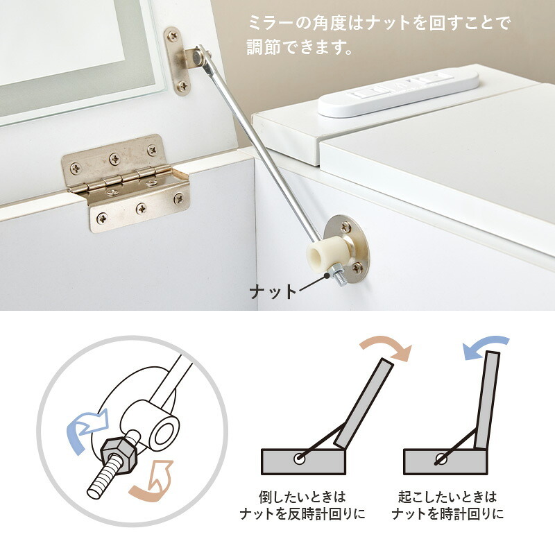 ドレッサー コスボックス 化粧台 ミラー付き 木製 机 幅69cm シンプル 木目 ホワイト ブラウン テレワーク メイクボックス メイクワゴン コンセント付き 収納ボックス コスメ 収納 化粧品 収納付き
