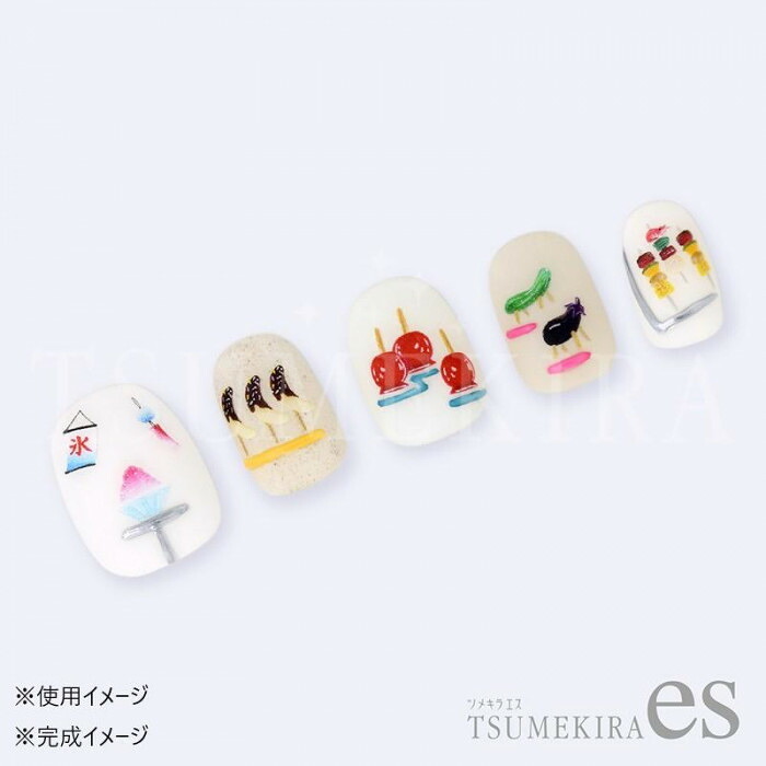 ネイルシール TSUMEKIRA ツメキラ es うらなか りか プロデュース なつまつり ES-URA-006 夏ネイル 花火 縁日 風鈴 蚊取り線香 セルフネイル 貼るだけ マニキュア ジェルネイルアート