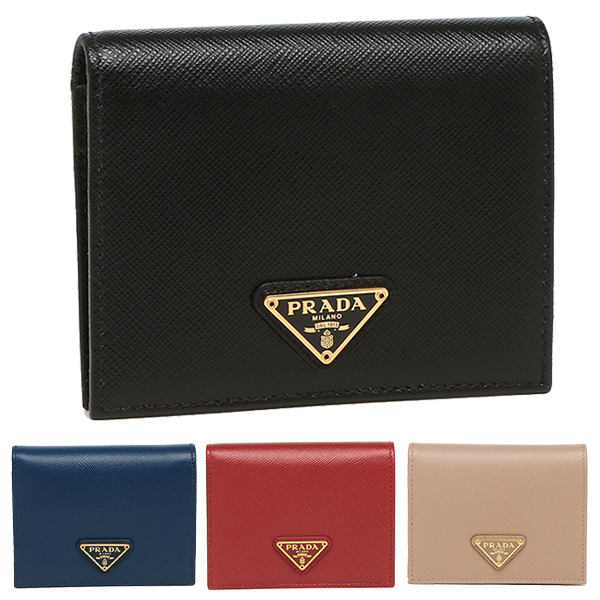 プラダ 二つ折り財布 サフィアーノ ミニ財布 レディース Prada 1mv204 Qhh Saffiano Triangolo サフィアーノ トライアングルロゴ 無地 ブランドショップａｘｅｓ 日本流通自主管理協会会員 プレゼント ギフトのギフトモール