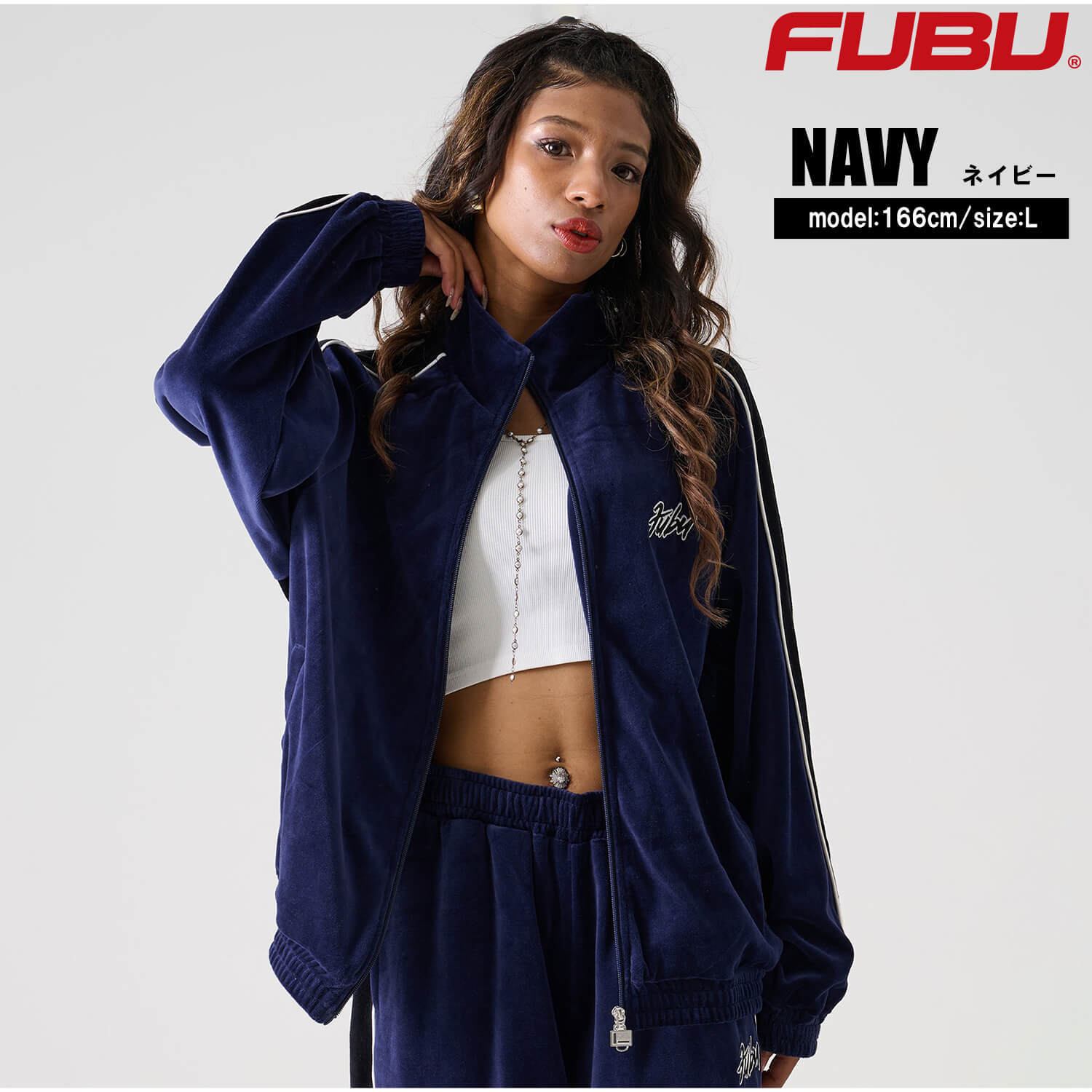 FUBU フブ ジャケット メンズ ベロア 長袖 ライトアウター トラック