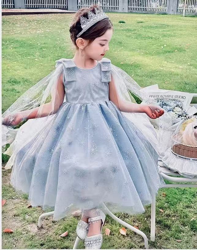 最安挑戦中 高品質 エルサ風 子供 ワンピース お姫様 アナ風 ドレス 衣装 キッズ コスチューム 緑色 女の子 コスプレ 発表会 誕生日 ギフト ハロウィン プレゼント クリスマス 雛祭り 七五三 半袖 100-140 なりきりアイテム