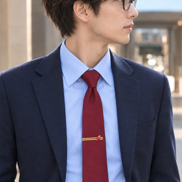 【苺ネクタイピン☆日本製】スーツの胸元にタイバーを！結婚式/謝恩会/卒業式/入学式/入園式/