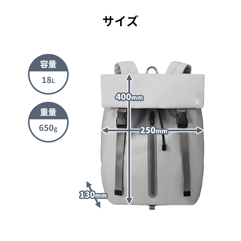 【正規販売】MILESTO ミレスト LIKID リキッド MLS842 フラップバックパック バックパック 撥水 はっ水 防水 18L リュック 軽量 旅行 ビジネス 通勤 ブラック グレー 通学 ギフト プレゼント メンズ レディース ブランド グッドデザイン賞 キャリーオン PC収納