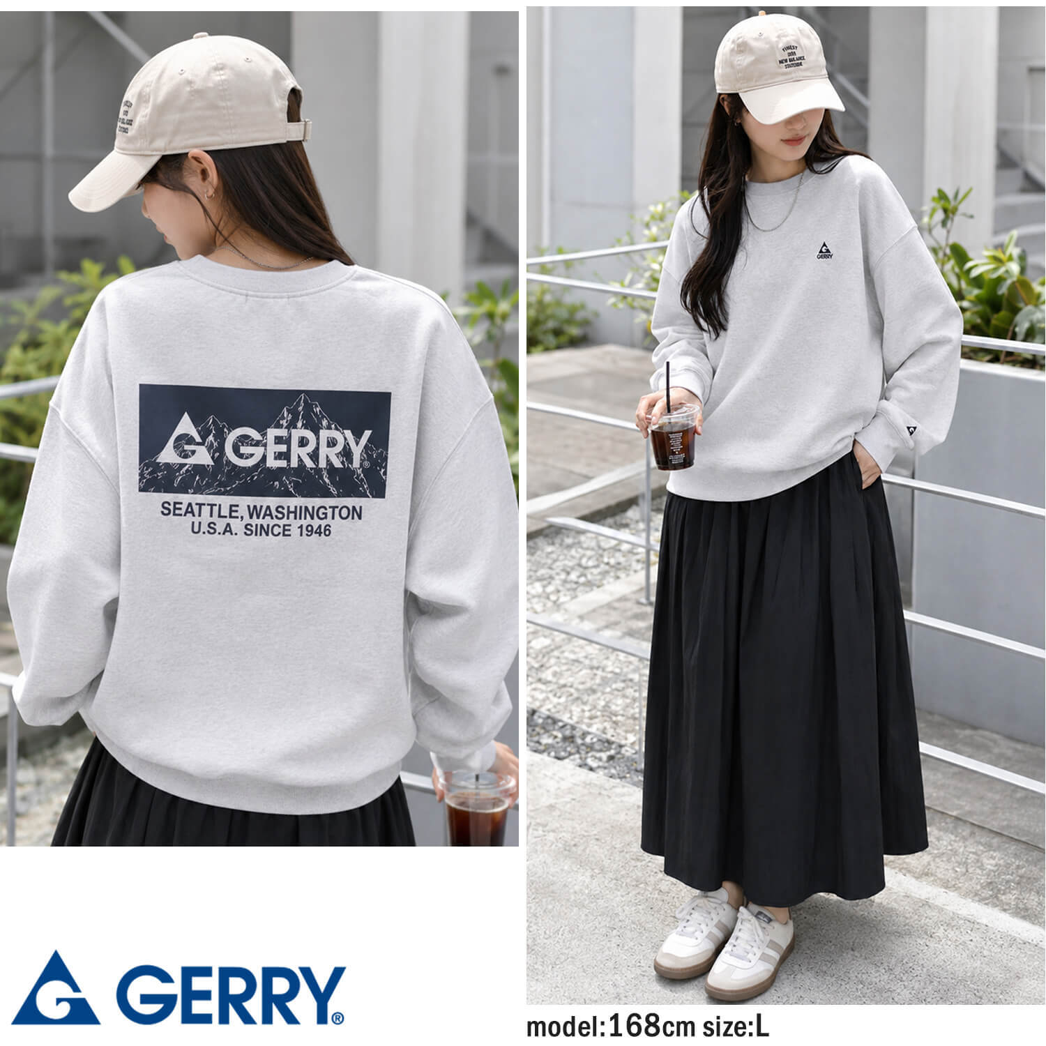 【予約】GERRY ジェリー スウェット トレーナー レディース メンズ gea-m0032 裏起毛 バックプリント 長袖 刺繍 クルーネック 防寒 ビッグシルエット オーバーサイズ アメカジ アウトドア ストリート カジュアル M L LL 2026FW  別注