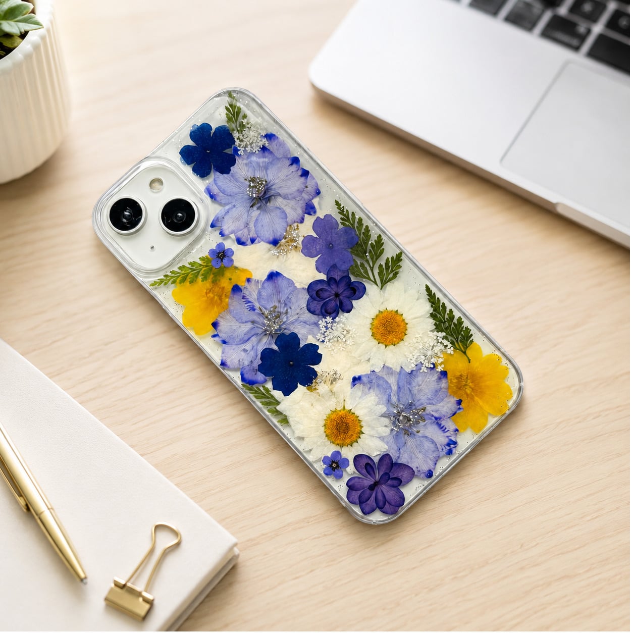 【ほぼ全機種対応スマホケース❁】押し花スマホケース NO.691（着日指定不可） 押し花＆レジン iPhone/Xperia/AQUOS/Galaxy他