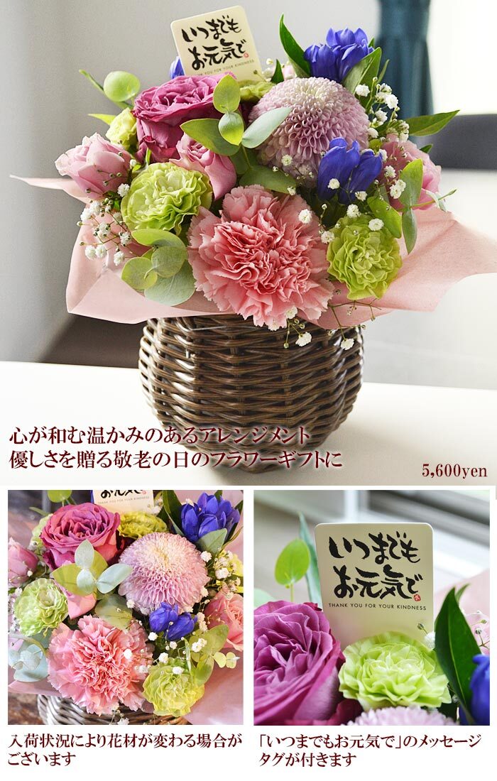敬老の日限定 りんどうの和みアレンジメント 敬老の日 ギフト 花 プレゼント 敬老の日ギフト