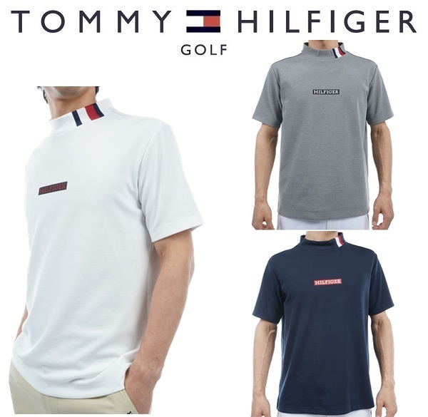 トミーヒルフィガー ゴルフ メンズ ボックスロゴ 半袖モックネックシャツ TOMMY HILFIGER GOLF THMA412 春夏モデル お誕生日祝い お祝い 記念品 お父さん 父の日 彼氏 男性 30代 40代 50代 60代  還暦祝い 敬老の日 人気プレゼント プレゼント