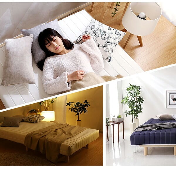 ベッド 寝具 新発想で搬入も組立カンタン ほどよい弾力 脚付きロールマットレス ボンネルコイルスプリング Unite -Raide- -ユニテ・ライド- セミダブルサイズ
