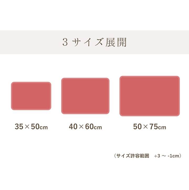 バスマット 速乾 吸水性抜群 タオル地風 さらっと 約50×75cm