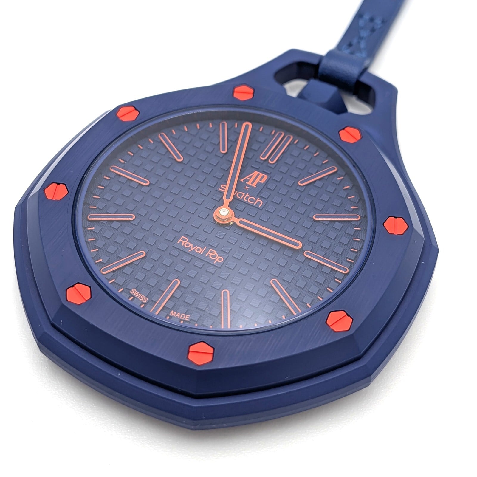SWATCH × AUDEMARS PIGUET Royal Pop ORENJI HACHI SSX03L103N ポケットウォッチ 手巻き 機械式 BIOCERAMIC 時計 ギフト オーデマピゲ スウォッチ 腕時計