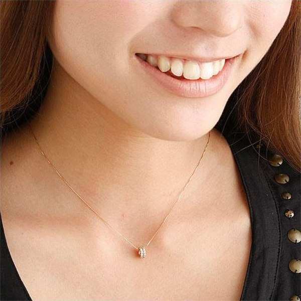 ネックレス レディース K18WG 0.3ct ダイヤモンド エタニティ ペンダント ホワイトゴールド 18金 ダイヤ 華奢 シンプル 普段使い 記念日 誕生日 プレゼント
