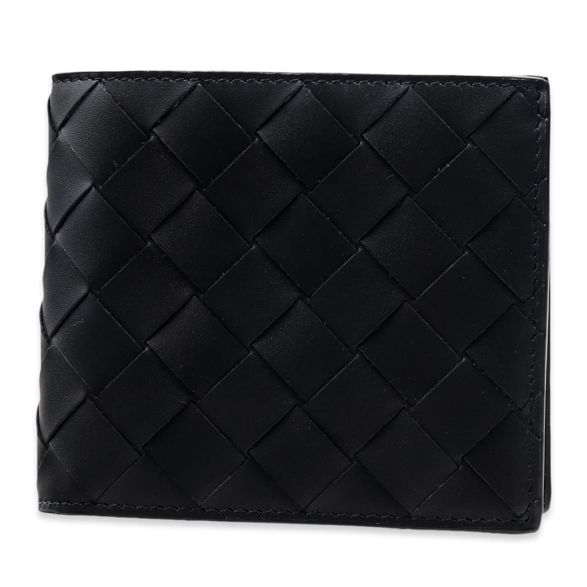 ボッテガヴェネタ BOTTEGA VENETA 二つ折り財布 メンズ レディース イントレチャート 本革 レザー ブラック 黒 小銭入れ付き カード4枚 札入れ コンパクト財布 749412 V3US1 8803