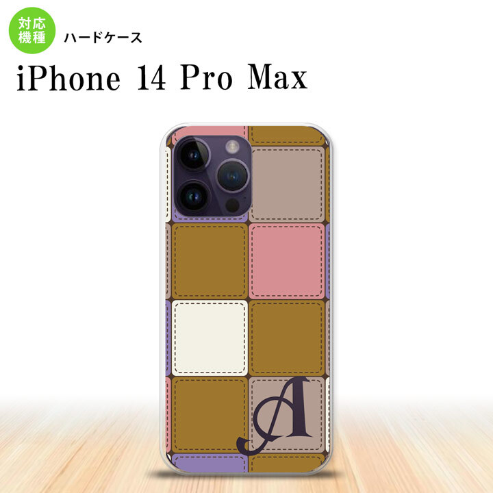 iPhone14 ProMax iPhone14 Pro Max スマホケース 背面ケース ハードケース パッチワーク ミックスC ベージュ +アルファベット 2022年 9月発売 nk-i14pm-1673i