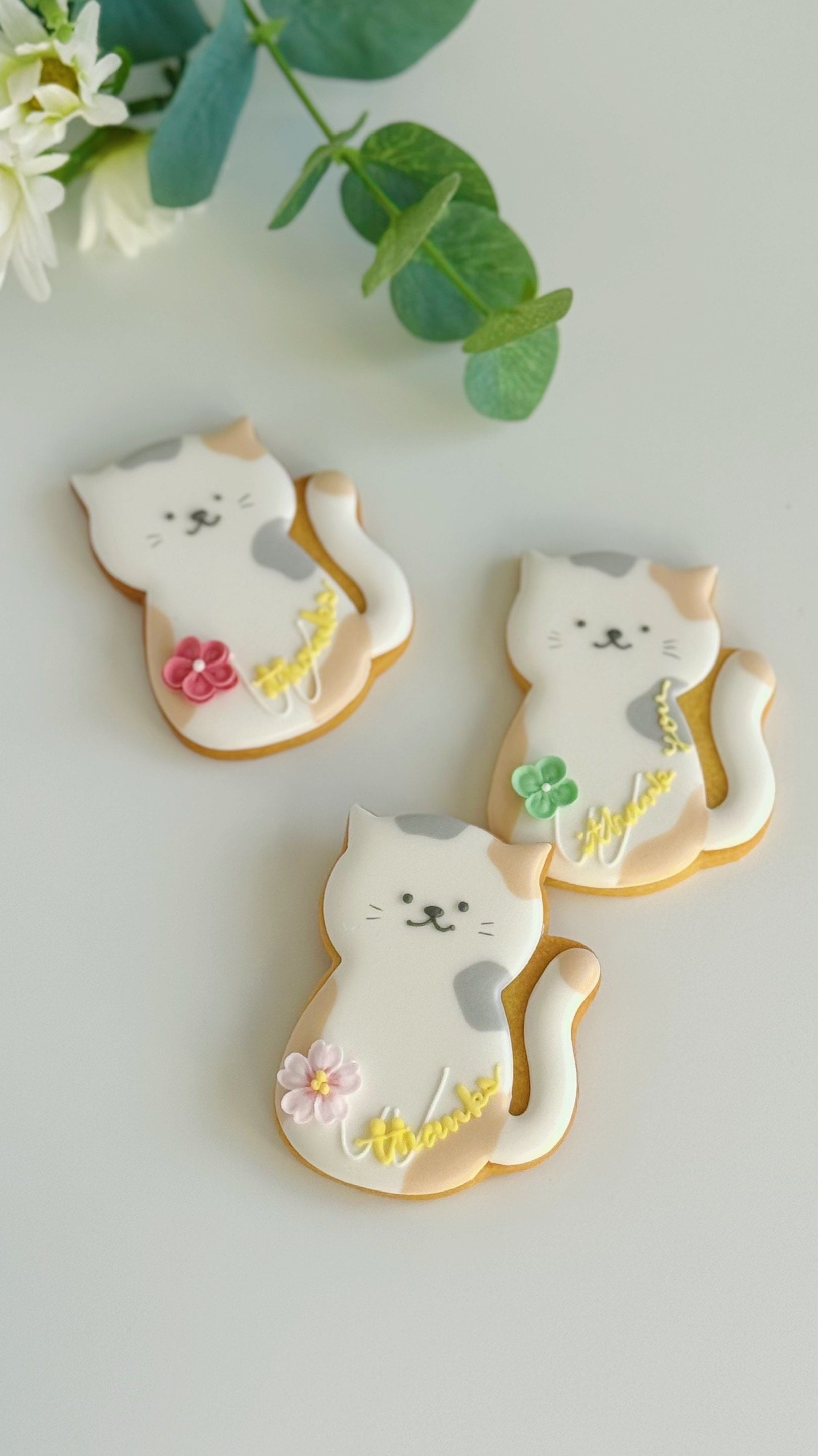 猫ちゃんメッセージクッキー お誕生日 記念日 結婚祝い 出産祝い 退職・送別 卒業・入学祝い 発表会 推し活 お礼・Thank youギフト ウェディング 周年祝い 開店・開業祝い
