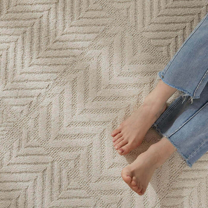 ラグ カーペット トラム アイボリー ベージュ 130×190 綿混 コットン 洗濯機OK HOT対応 床暖房対応 防ダニ抗菌 防臭 リビング グ HOT対応・床暖房対応 防ダニ
