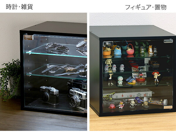 推し活 棚 推し活収納 コレクションキューブラック 深型タイプ LEDセット QCLR-D29-SET--BK ブラック 深型LEDセット ホームテイスト コレクション キューブラック アイドル フィギュア アクスタ トレカ ガラス扉 展示 キューブ 新生活