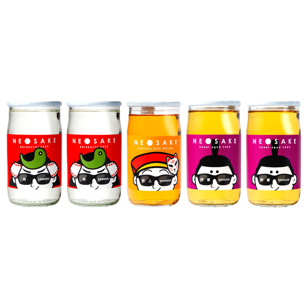 日本酒 飲み比べセット NEO NIPPON SAKEUP 辛口 貴醸酒 梅酒 セット（箱無し） (180ml×5本) 純米 ワンカップ お酒 かわいい 酒 誕生日 父さん 飲みくらべ 母の日 北海道 ギフト