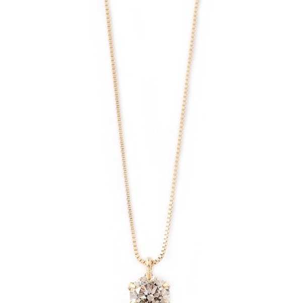 ダイヤモンド ネックレス 0.3ct K18 イエローゴールド 一粒 6本爪 シンプル ダイヤ ペンダント レディース ジュエリー 鑑別カード付 18金 華奢 ゴールドネックレス