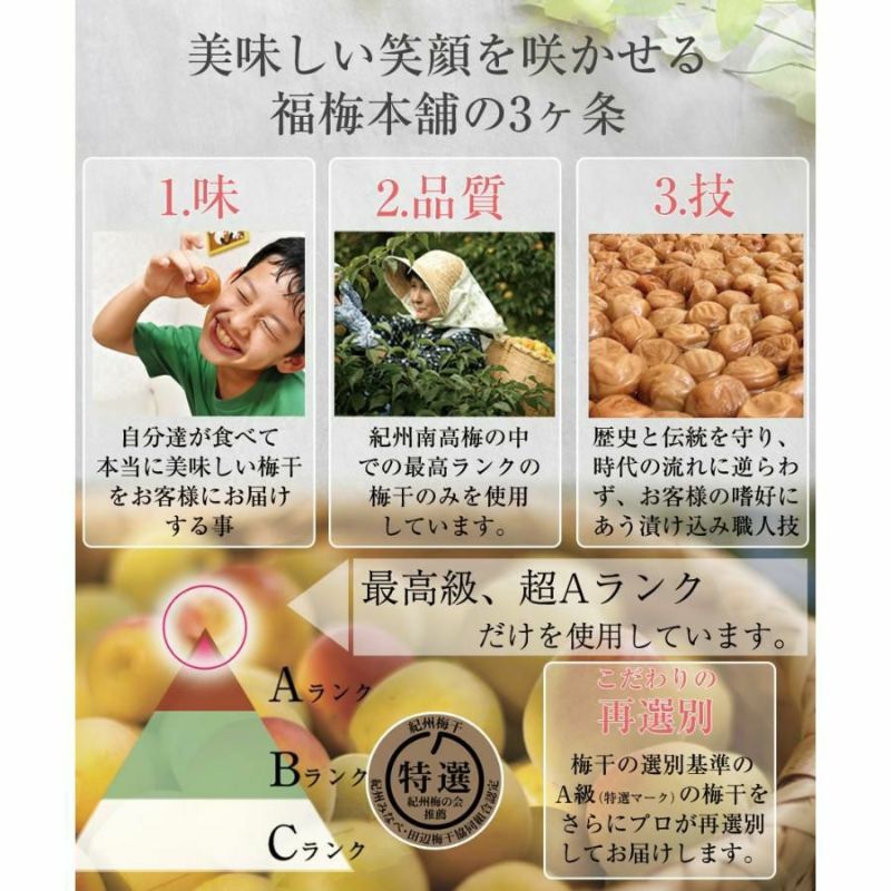 【特選紀州南高梅】【まろやか梅250g×2パック（塩分約10％）】【紀州産】【調味梅干】選べるサイズ ご飯にもぴったりのはちみつ梅干し つけもの 梅干し ギフト プレゼント 内祝