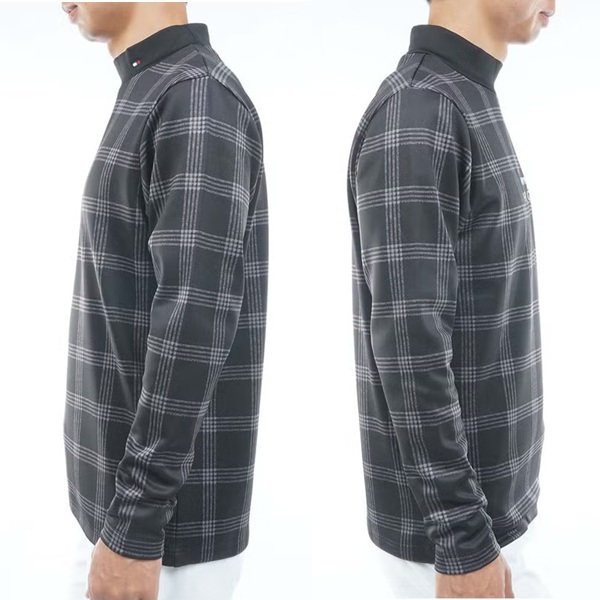 トミーヒルフィガー ゴルフ メンズ スムース裏起毛 チェック柄 長袖ハイネックシャツ TOMMY HILFIGER THMA672 2026年秋冬モデル お誕生日祝い お祝い 記念品 お父さん 父の日 彼氏 男性 30代 40代 50代 60代  還暦祝い 敬老の日 人気プレゼント プレゼント