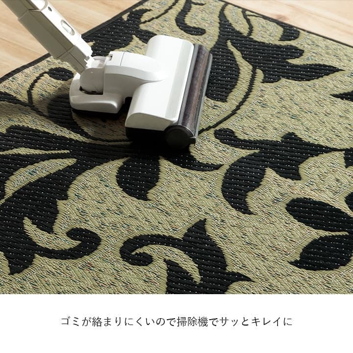 夏ラグ 夏用カーペット 玄関マット 花柄 高級感 室内 おしゃれ 玄関 マット い草ラグ 日本製 抗菌防臭 国産 滑り止め い草 約60×90cm