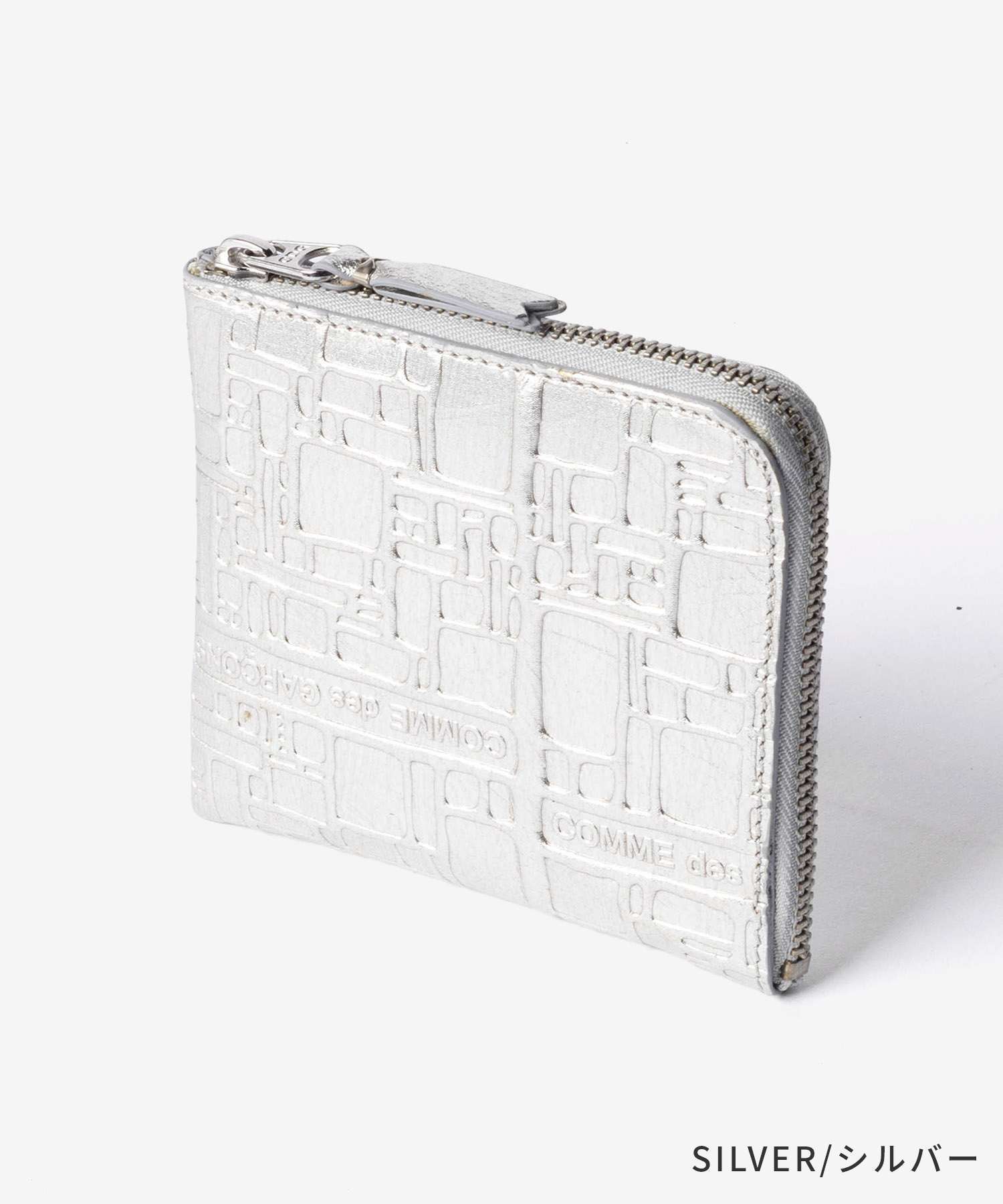 コムデギャルソン COMME DES GARCONS EMBOSSED LOGOTYPE エンボスロゴタイプ HALF ZIP WALLET ハーフジップ ウォレット SA3100EG ミニ財布 L字ファスナー コインケース ユニセックス 財布