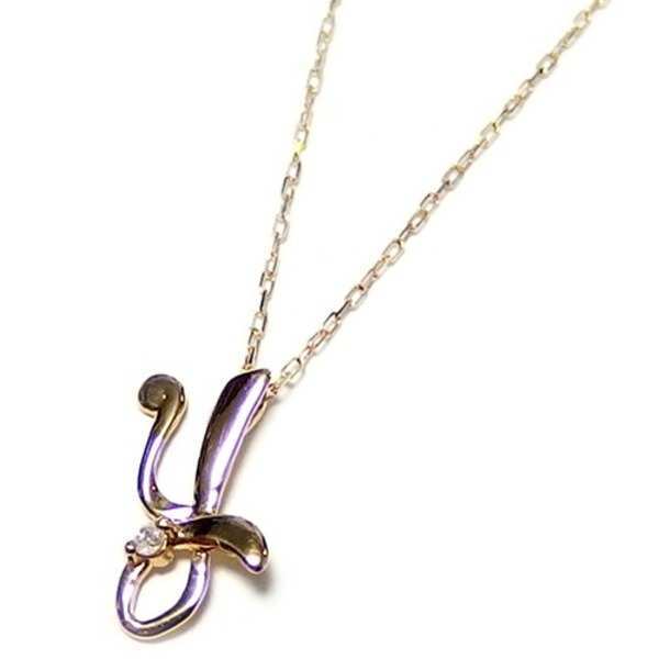 イニシャル ネックレス K18 ダイヤモンド 0.01ct ゴールド 一粒ダイヤ ペンダント レディース アクセサリー 18金 アルファベット ネーム 華奢 シンプル 誕生日 プレゼント ギフト
