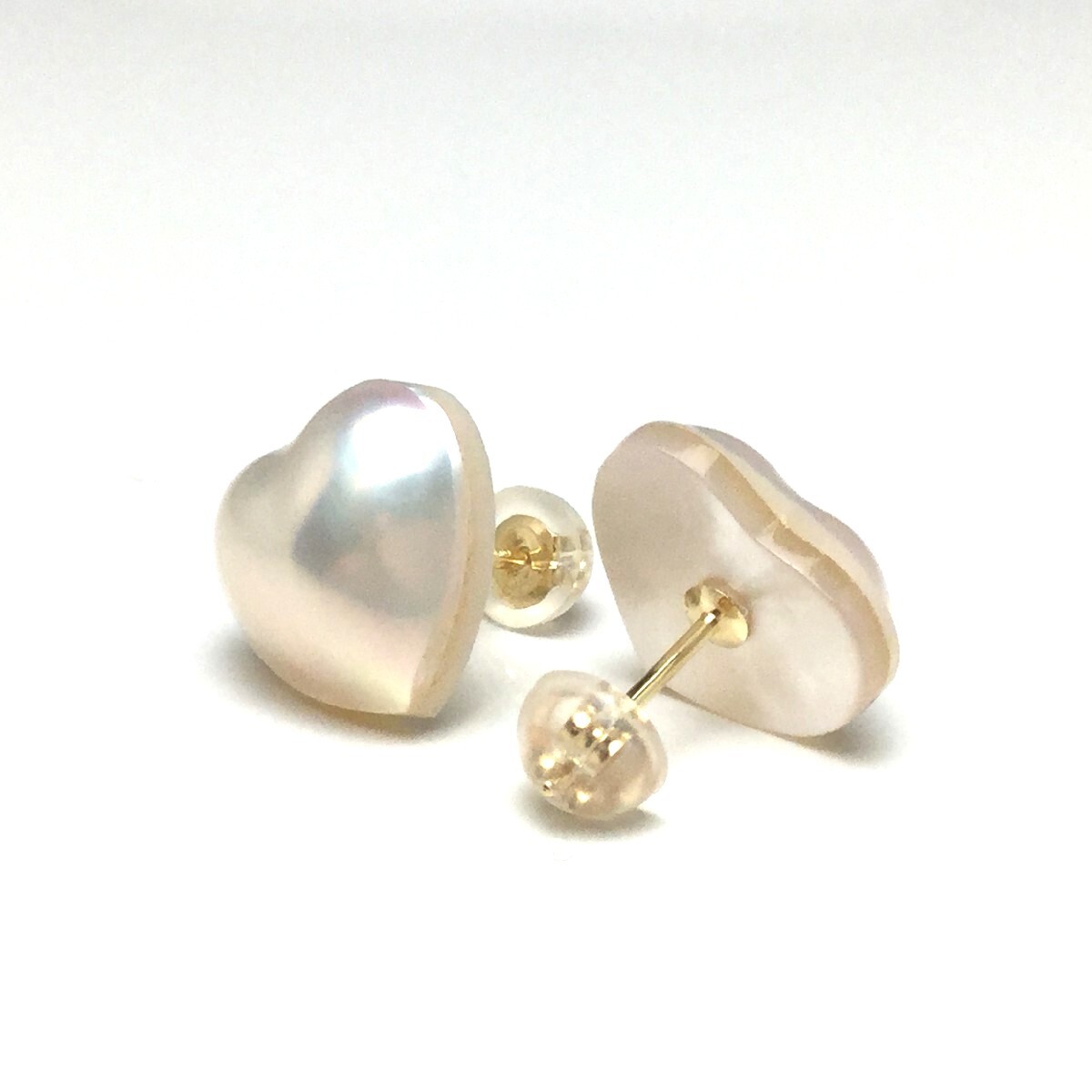 真珠 ピアス パール マベ真珠 スタッド 12.8mm ホワイトピンク K18 