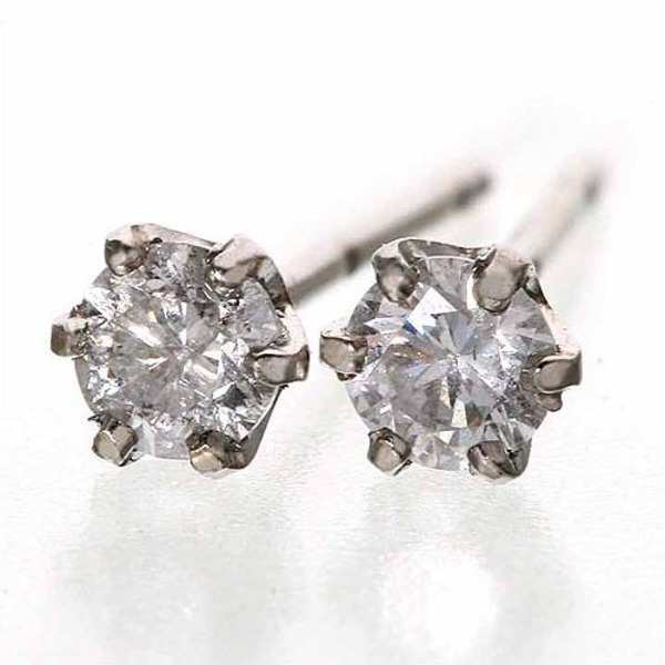K18WG ダイヤモンドピアス 0.2ct 18金 ホワイトゴールド スタッドピアス レディース アクセサリー 天然石 ダイヤ シンプル 普段使い 記念日 誕生日 ギフト プレゼント