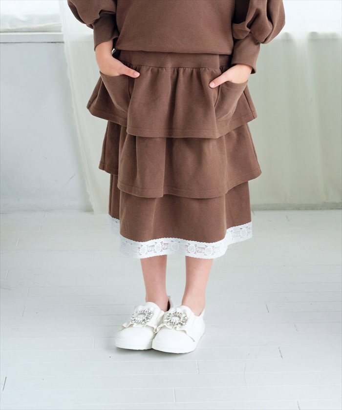 Rora 子供服 通販 キッズセットアップ 長袖 トレーナー女の子 ガールズおしゃれ上品 通学通園小学生 秋服冬服春服 かわいい トップス カジュアル 保育園 スカート 幼稚園 上下セット おでかけ ギフトプレゼント