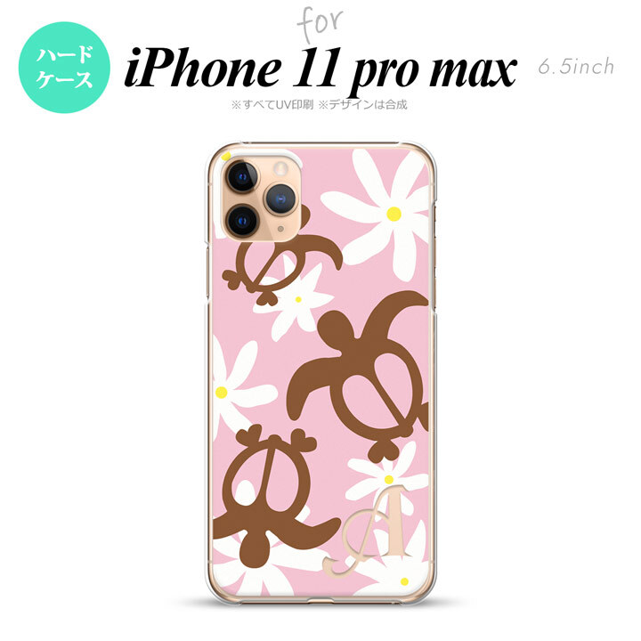 iPhone11ProMax iPhone11pro max スマホケース ハードケース ホヌ ティアレ ピンク +アルファベット メンズ レディース nk-i11pm-1080i