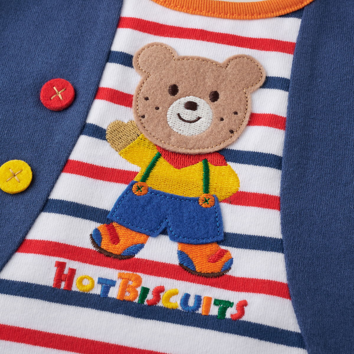 ミキハウス ホットビスケッツ★ベスト風スタイ&ブルマギフトセット【クリアケース付き】ギフトラッピング　出産祝い　誕生日　お祝い　入園祝い　キッズ服　ベビー服