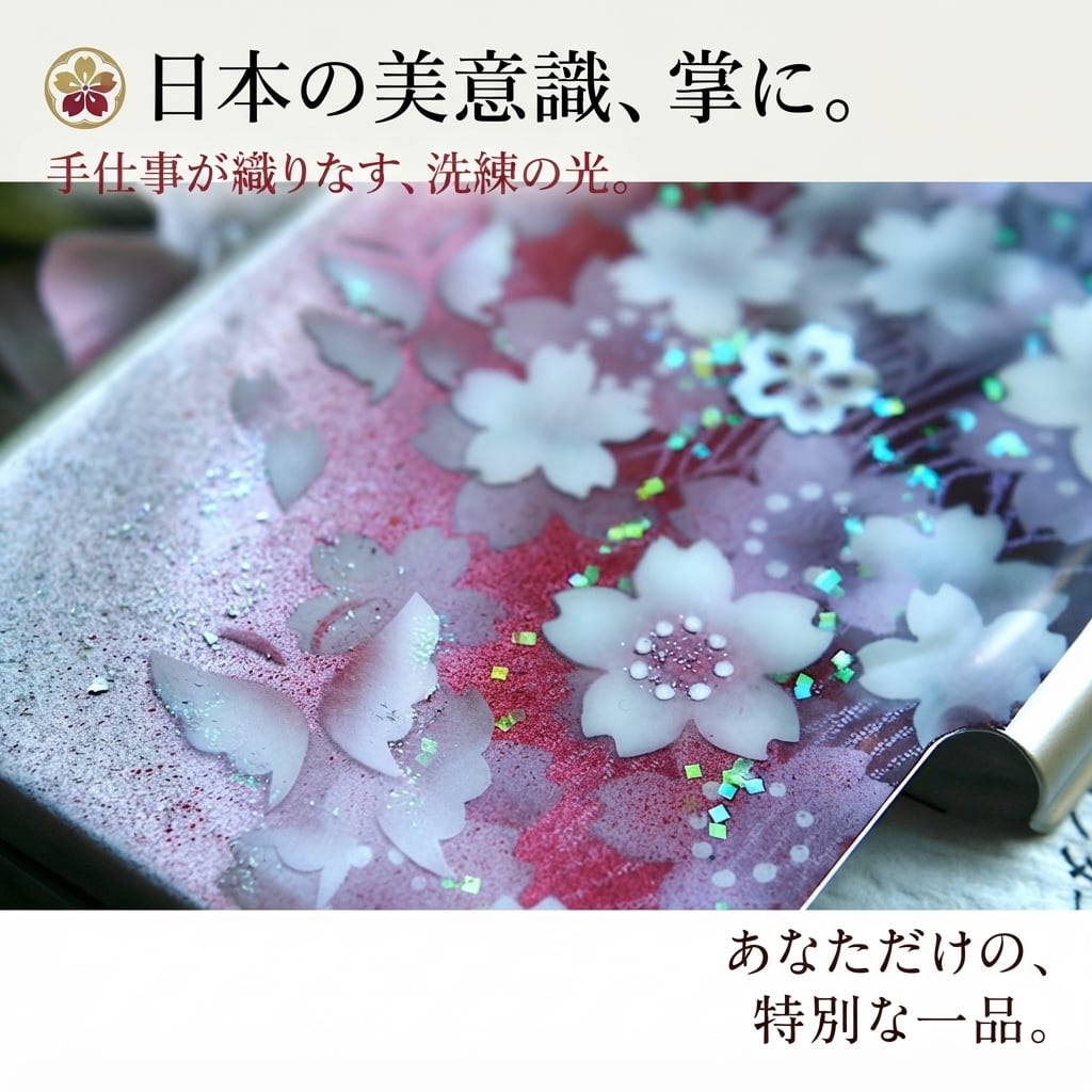 名刺入れ『間』和柄 和風 カードケース 夜桜 伝統工芸 職人 手作り 名入れ 記念日 誕生日 ギフト 送料無料 和風 ハンドメイド 立体彩色 螺鈿風 20代 40代 50代 プレゼント お祝い 還暦 退職 卒業