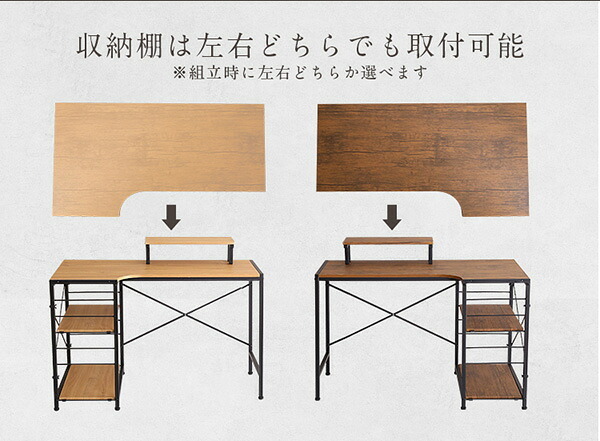 デスク チェア ヴィンテージ風L字パソコン -Lubbock- -ラボック- LBK-120--WAL ウォールナット W110cm×D60cm×H81.5cm ホームテイスト パソコン ヴィンテージ PC ラック 新生活