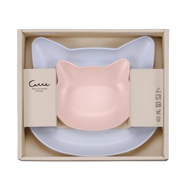 catte Giftbox プレート 2点セット[出産祝い ベビー食器セット 離乳食 食器 おしゃれ お食い初め ギフト 男の子 女の子 赤ちゃん 幼児 プレゼント 子供用 人気 かわいい 割れない 抗菌 BPAフリー 日本製 電子レンジ対応]