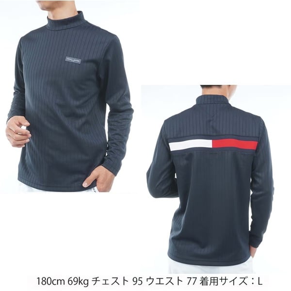 トミーヒルフィガー ゴルフ メンズ 針抜きジャガード フラッグモックシャツ TOMMY HILFIGER THMA661 2026年秋冬モデル お誕生日祝い お祝い 記念品 お父さん 父の日 彼氏 男性 30代 40代 50代 60代  還暦祝い 敬老の日 人気プレゼント プレゼント