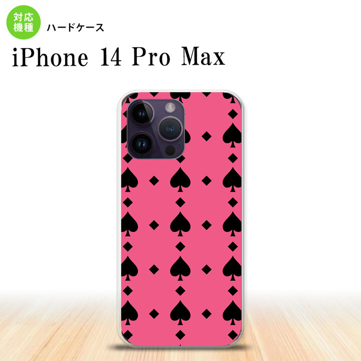 iPhone14 ProMax iPhone14 Pro Max スマホケース 背面ケース ハードケース トランプ スペード ピンク 黒 2022年 9月発売 nk-i14pm-538