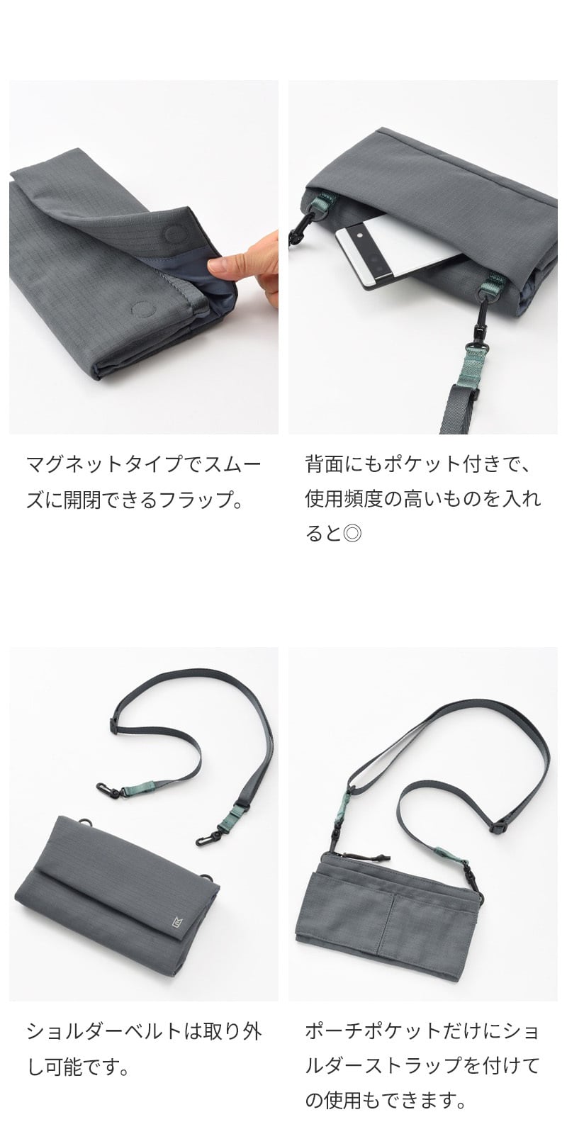 【正規販売】MILESTO ミレスト Hutte ヒュッテ MLS939 マルチショルダーバッグ ショルダーバッグ  パスポート ケース ショルダーウォレット 軽量 旅行 肩掛け ブラック グレー サコッシュ ギフト プレゼント メンズ レディース ブランド グッドデザイン賞 貴重品