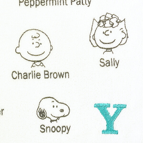 スヌーピー イニシャルミニタオル (Y) アイボリー ハンカチ SNOOPY